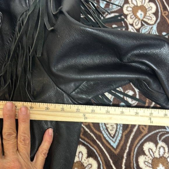 Vintage Wilson Black Leather Fringe Motorcycle Jacket - Picture 11 of 16